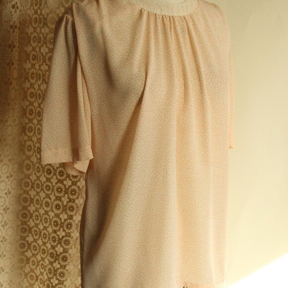 Vintage 1980s Blouse, SK & Company Pink and Cream Top, Grandma Cottage Core - Picture 5 of 10